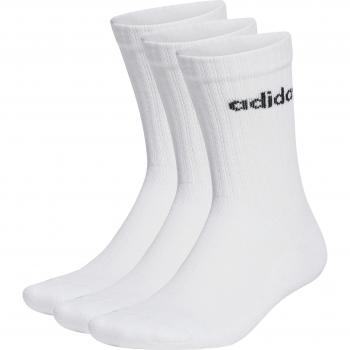 Adidas Linear Crew Cushioned High Socks - 3 Pairs, Unisex, White/Black