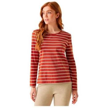 Regatta Women's Federica II Long Sleeve T-Shirt in Red Ochre and Light Vanilla, Size 10