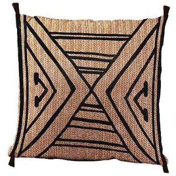 Cojín de Exterior Geométrico Nature Craft 43 x 43 cm - Negro y Natural con Relleno