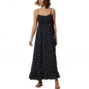 Vestido de playa largo de tirantes estampado