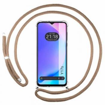 Funda Colgante Transparente con Cordón para Vivo Y17s Color Camel