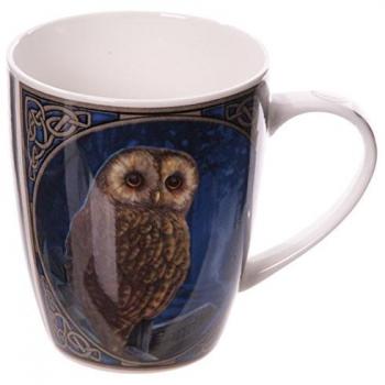Puckator  MULP32-Taza, diseño de Camino de la de Bruja Lisa Parker-Figura de Porcelana, diseño de Rayas, Color Beige, marrón y Azul