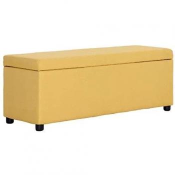 SengentoStyle Bankje met opbergvak 116 cm polyester geel