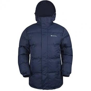 Mountain Warehouse Chaqueta de Nieve para Hombre - Impermeable, con Capucha, puños y Dobladillo Ajustables - Ideal para Viajes en Invierno Azul Marino S