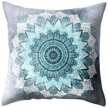 Sintética de moda Impreso Funda de almohada cama Manta de sofá cuadrado funda de cojín decoración para el hogar, 3#, talla única