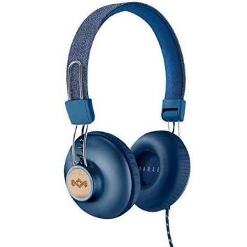 House of Marley Positive Vibration 2, Auriculares con Mic, Buzo de 50 mm, Demin