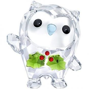 Swarovski Hoot – Happy Holidays, A.E. 2018, Cristal, Multicolor, 3.9 x 3.4 x 2.8 cm,