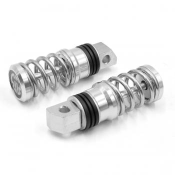 sourcingmap® 2pcs de plata del metal del tono del pasajero trasero Estribera Pedales reposapiés de Accesorio de Motocicleta
