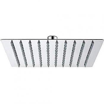 Ibergrif M20292 Rociador Cuadrado, Alcachofa de Ducha de Acero Inoxidable, Plata, 8 Pugladas, Diámetro de 20 cm