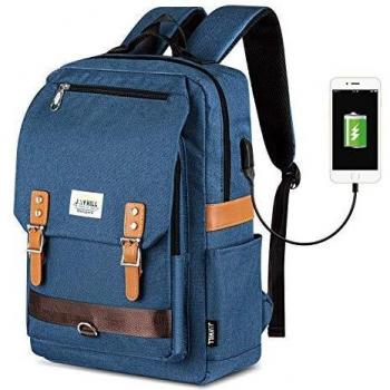 Mochilas Hombre, JOYHILL Impermeable Mochila para Portátil se Adapta a portátiles de hasta 15,6 Pulgadas Moda Mochila Informal Mochila Escolares con Carga USB