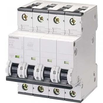 Interruptor de circuito magnetotérmico Siemens 4P 10A 15kA Tipo C 4 Módulos