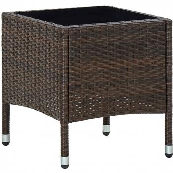 Mesa de jardín ratán sintético marrón 40x40x45 cm