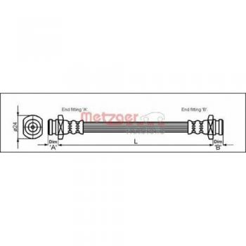 Metzger 4110074 Tubo flexible de frenos