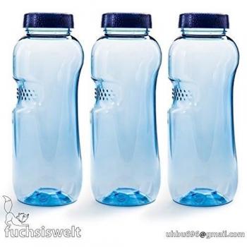 Greiner Botella para Bebida, 3 Unidades, 0,5 l, Botella de Agua, de tritan