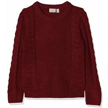 NAME IT Nmfnandie LS Knit Camp suéter, Rojo