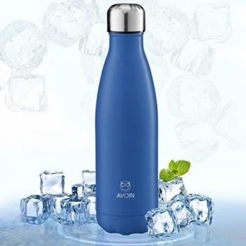 Botella Deportiva de Aluminio Inoxidable y Doble Pared con Aislamiento al Vacío - Color Azul