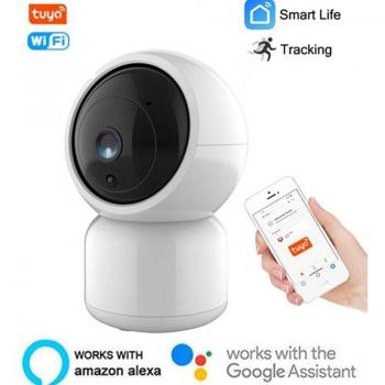 Cámara Inteligente WiFi Tuya 1080P con Detección de Movimiento y Seguimiento Automático para Seguridad en el Hogar y Cuidado del Bebé, Compatible con Alexa y Google