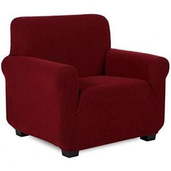 TIANSHU Funda de sillón,Material Jacquard poliéster y Elastano Fundas de sofá Suaves Resistentes（Funda de sillón，Burdeos）