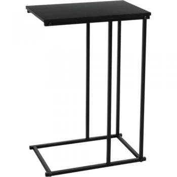 Mesa auxiliar con superficie de MDF negro y diseño moderno