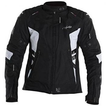 V Quattro Design Chaqueta Moto Mujer sp-21l, Negro/Blanco