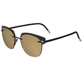 Silhouette Accent Shades Sunglasses Black/Brown Gold for Women, Size: ONE SIZE