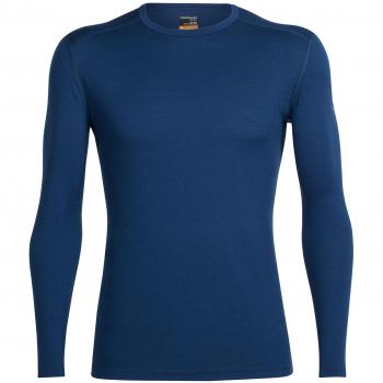 Icebreaker Oasis LS Crewe Camisetas, Hombre, Azul, XL