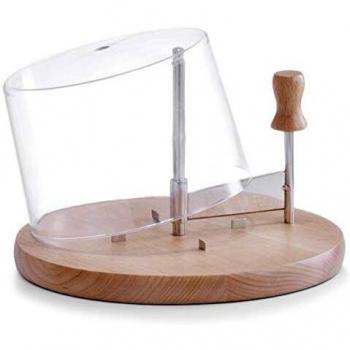 Zeller 25587 Conjunto Cortaquesos con Campana, Madera, Marrón, 22.5x22x15 cm