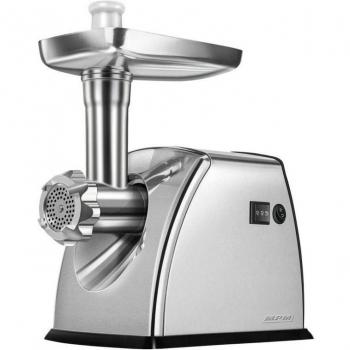 MPM MMM-07M Picadora de Carne Eléctrica 1800W Acero Inoxidable con Embutidora de Salchichas, 3 Discos de Corte (3mm, 5mm,