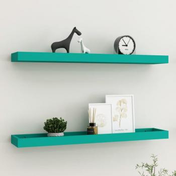 Estantes de pared MDF azul 80x15x4 cm - 2 piezas