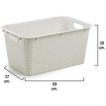 SATURNIA 21030421 Cesta Ordenacion/Colada Resina 59x37x28 cm. Blanca