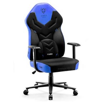 Silla Gaming Diablo X-Gamer 2.0 Ergonomica con Cojín Lumbar y Revestimiento en Tela (Negro-Azul)