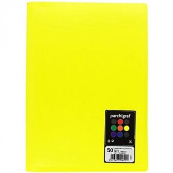 Grafoplas 1460163 - Carpeta de 50 fundas, tamaño folio, tapas PP, color amarillo parchís