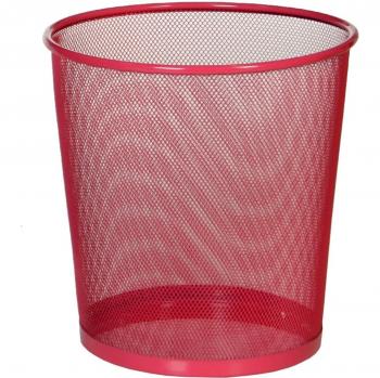 PAME 88510 - Papelera de metal rejilla, 28 x 26 cm, color fucsia