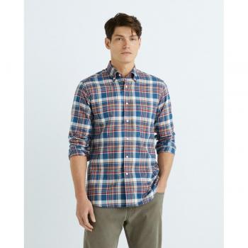 Camisa de hombre casual Mirto cuadros franela manga larga
