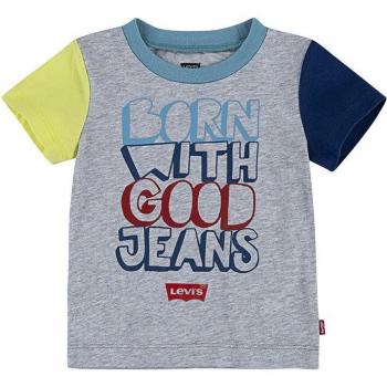 Levi's - Camiseta de bebé niño manga corta con dibujo frontal gris