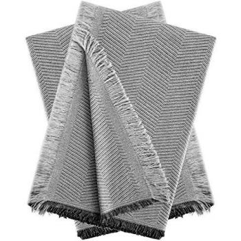 Pack 2 Plaids Multiusos Espiga Gris Oscuro 180x260 cm - Fundas para Sofá y Mantas para Cama