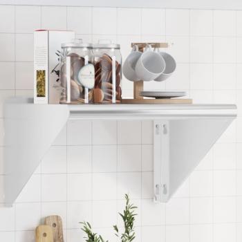 Estante de pared de acero inoxidable plateado 100x45x31 cm, 100x30x31 cm, 75x45x31 cm - Mueble Almacenaje Estantería para Oficina, Estudio, Dormitorio