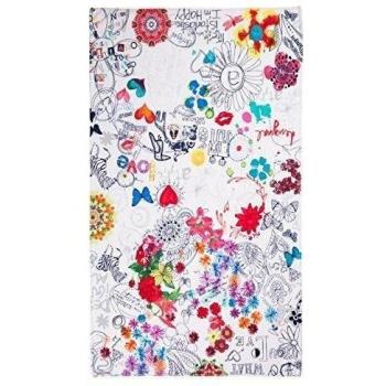 Desigual Living Bolimania Toalla de Ducha, Tela, Blanco, 150x95x1 cm