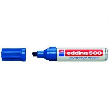 edding 500 - Marcador permanente con punta biselada, 2 - 7 mm, 10 unidades, color azul