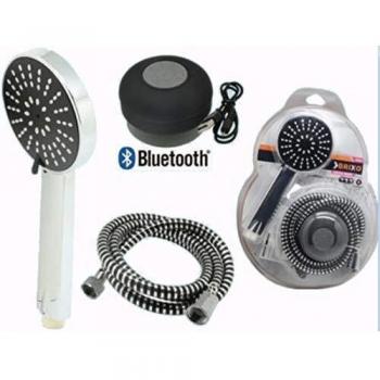 Kit de Ducha Brixo Music Cromado con Altavoz Bluetooth Impermeable y Tres Posiciones Ajustables