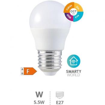 Lámpara LED Esférica Inteligente 5,5W E27 RGB + CTT Regulable
