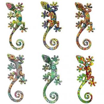 Figura de Lagarto Multicolor 6U - Animales Decorativos 17x8x3cm