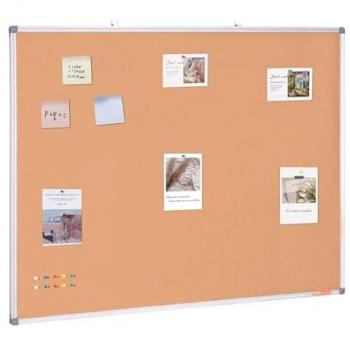 Tablero de corcho grande 120 x 90 cm - Tablón de anuncios montado en la pared con marco de aluminio, ideal para escuela, hogar y oficina