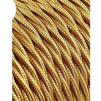 CABLE TEXTIL TRENZADO 2X0,75MM C-45 ORO MATE SEDA 5M