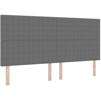Cabecero LED con tiras de luz gris claro 200 cm tela de pana