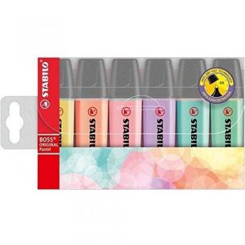 Rotulador fluorescente Stabilo Boss pastel, estuche de 6 unidades, surtido