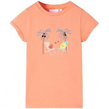 Camiseta infantil color melocotón 128