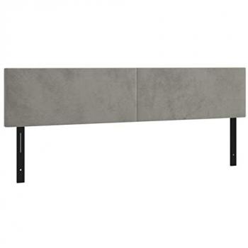 Cabeceros 2 unidades de terciopelo gris claro 80x5x78/88 cm