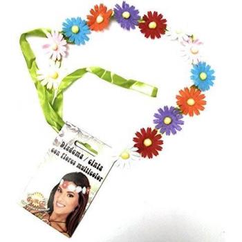 Guirca - Banda para la cabeza Hippie con flores, multicolor, 17391.