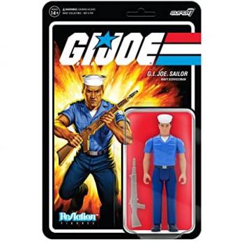 Figura de Acción G.I. Joe ReAction 3.75 Blueshirt Sin Barba Limpia Tan